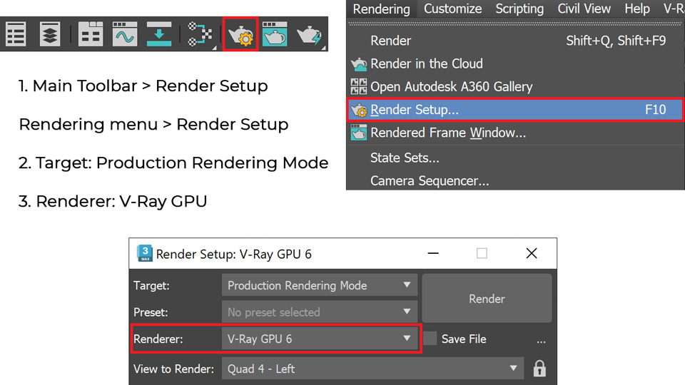 v-ray gpu rendering in 3ds max select renderer