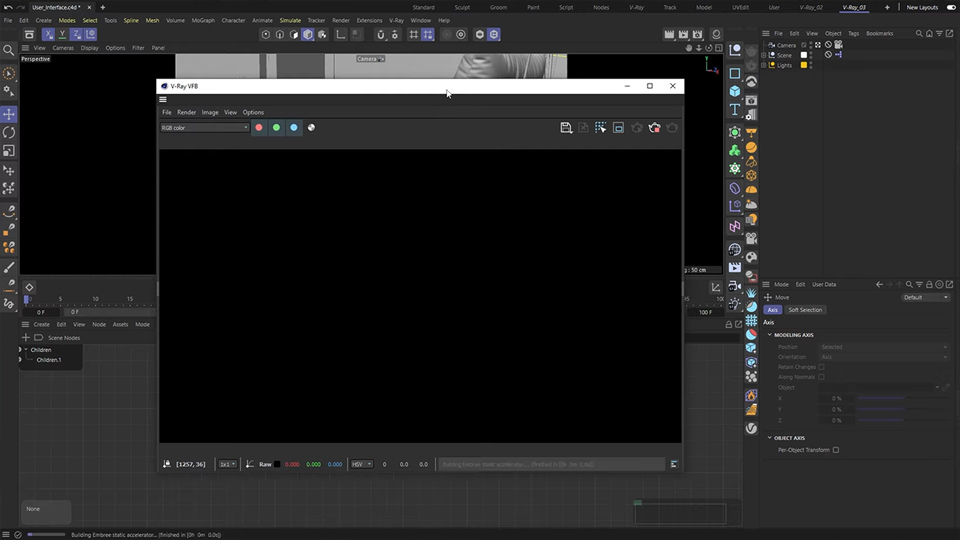 v-ray for cinema 4d tutorial for beginner user interface