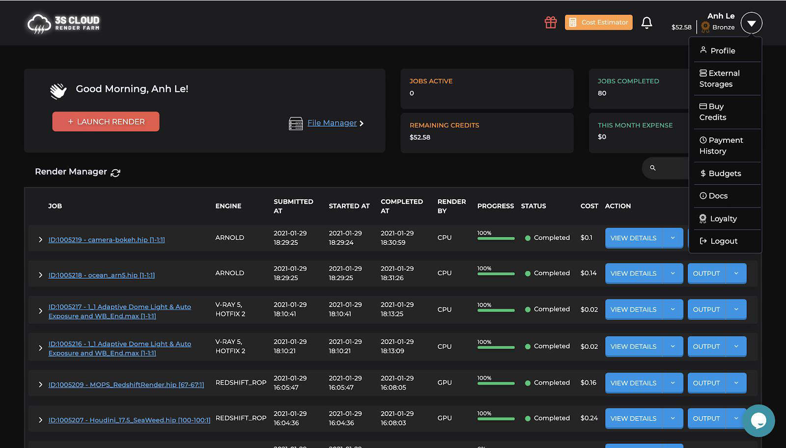 3S Cloud Render Farm