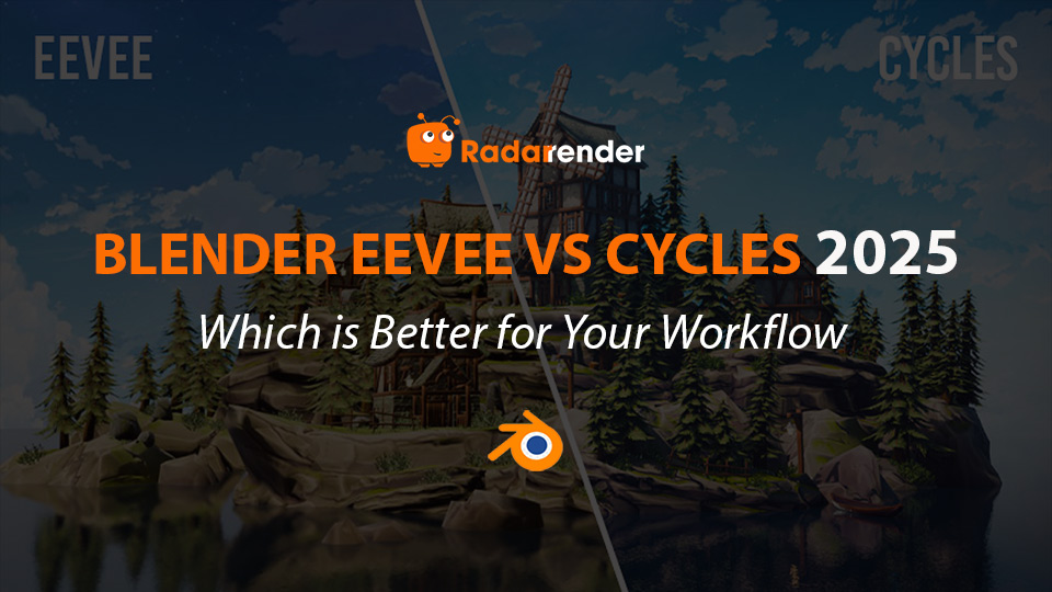 If you’re using Blender, you’re probably familiar with Eevee and Cycles – the two built-in renderers in the software. In this post, Radarrender will break down the key differences between Blender Eevee vs Cycles to help you decide which engine best suits your workflow 2025 thumbnail
