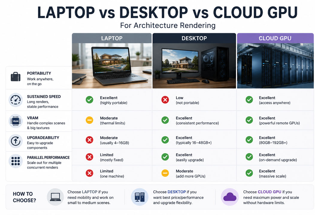 Laptop vs Desktop for Architecture Rendering: Why Neither May Be Enough 1